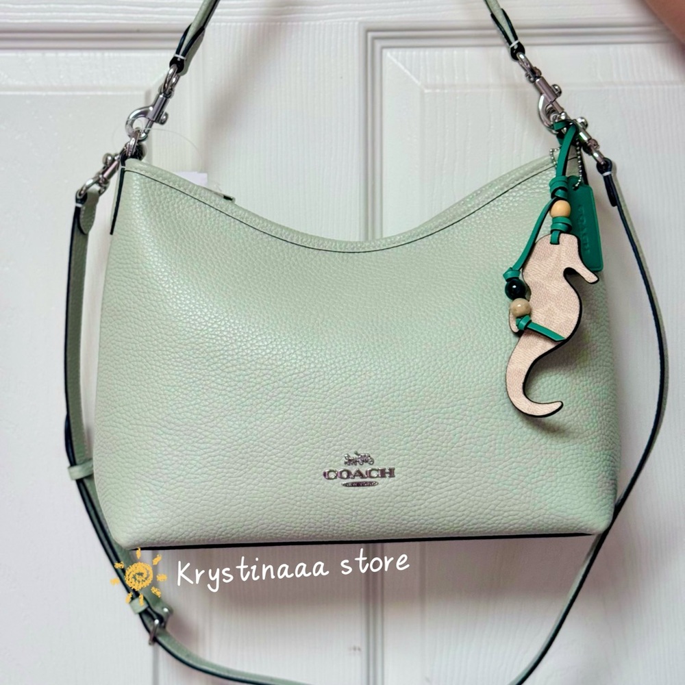 Coach Laurel Shoulder Bag With Seahorse Charm CBH82 NWT in Light Pistachio